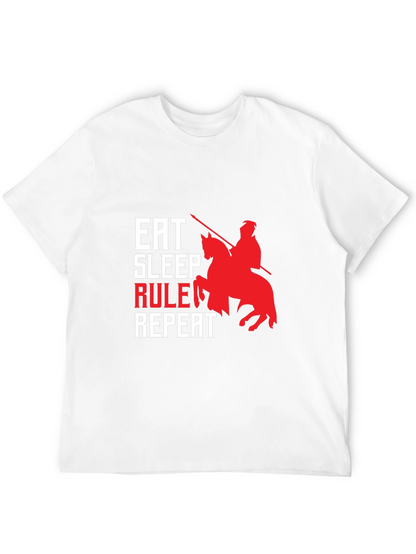 Camiseta Hombre Eat Sleep Rule Repeat - Diseño Caballero