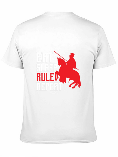 Camiseta Hombre Eat Sleep Rule Repeat - Diseño Caballero