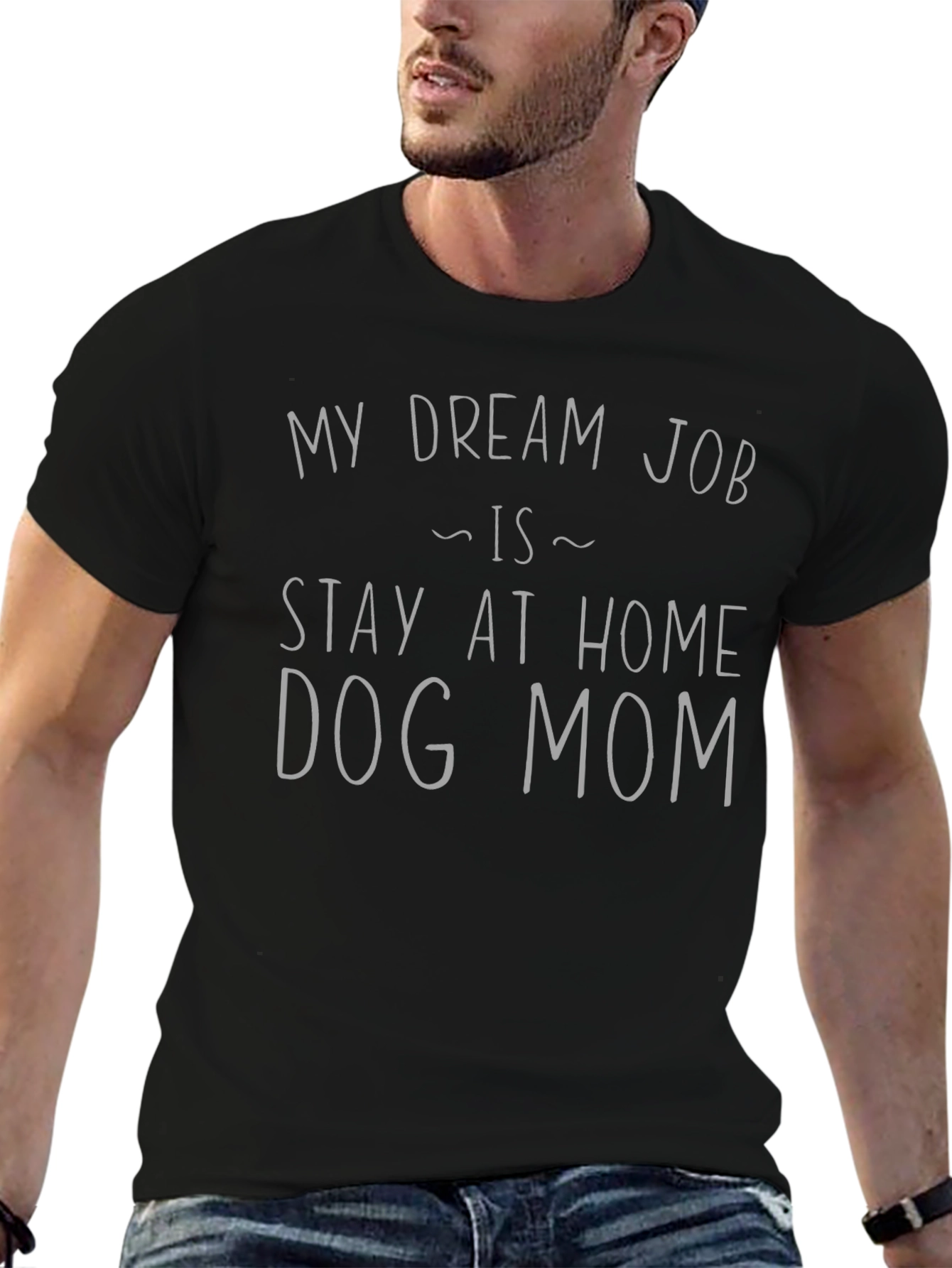 Camiseta Negra Mi Trabajo Ideal es Ser Mamá Perruna
