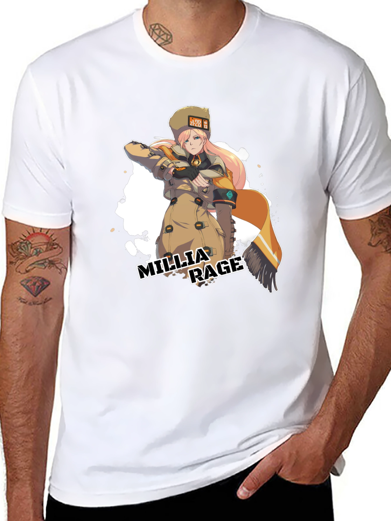 Camiseta Negra Millia Rage - Guilty Gear