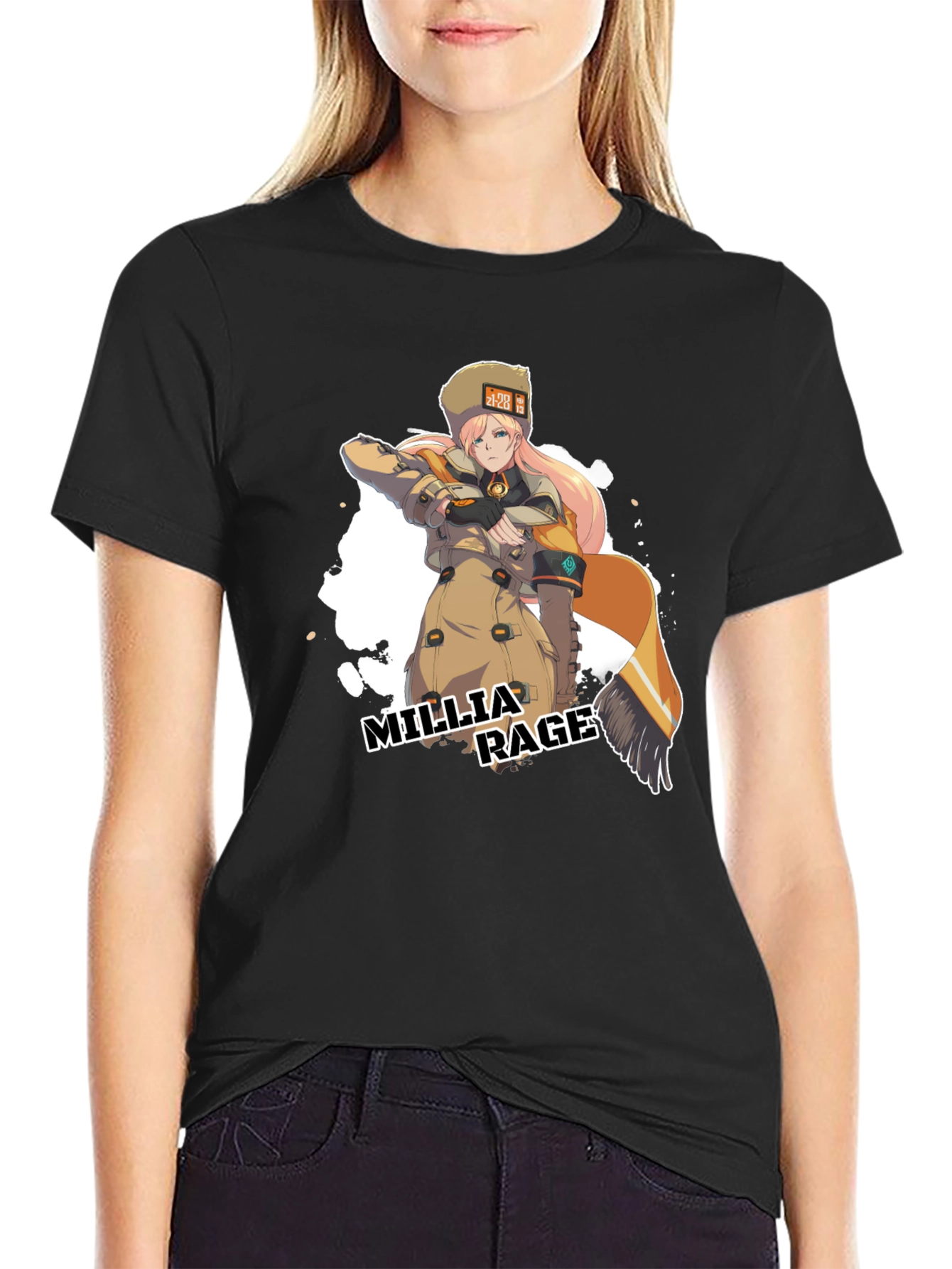 Camiseta Negra Millia Rage - Guilty Gear