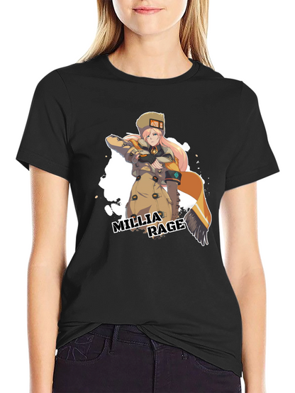 Camiseta Negra Millia Rage - Guilty Gear