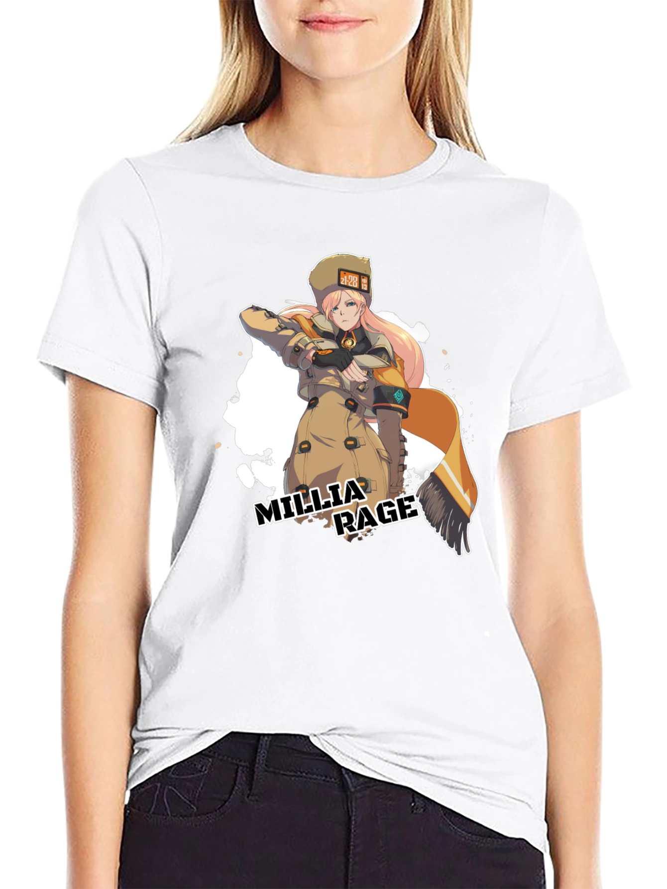 Camiseta Negra Millia Rage - Guilty Gear