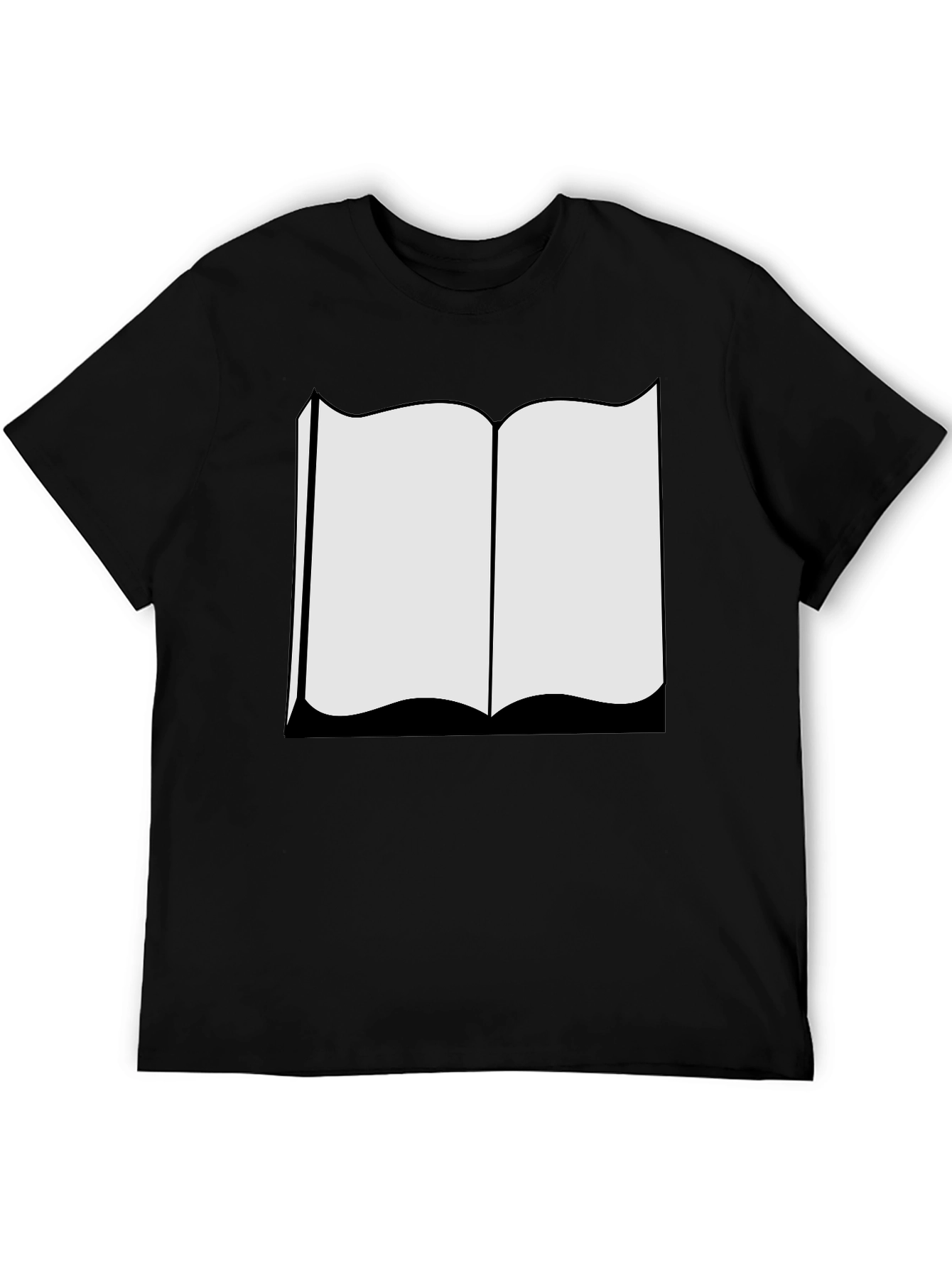 Camiseta Negra con Diseño de Libro Abierto