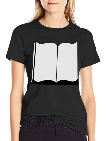 Camiseta Negra con Diseño de Libro Abierto