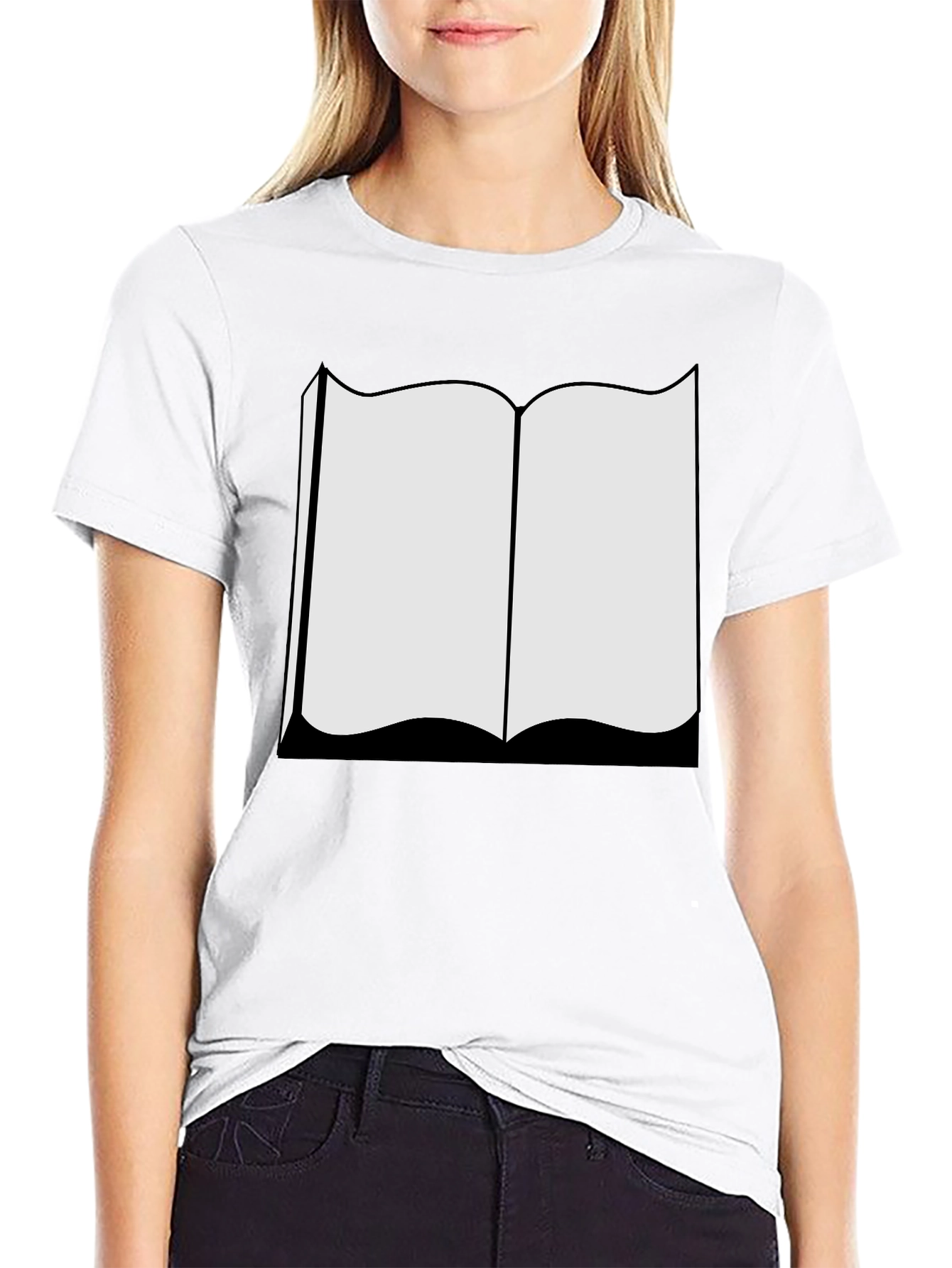 Camiseta Negra con Diseño de Libro Abierto