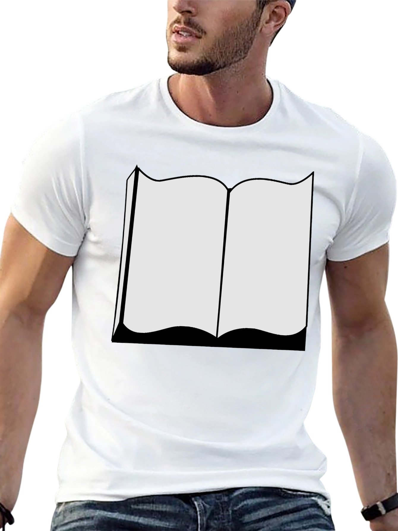 Camiseta Negra con Diseño de Libro Abierto