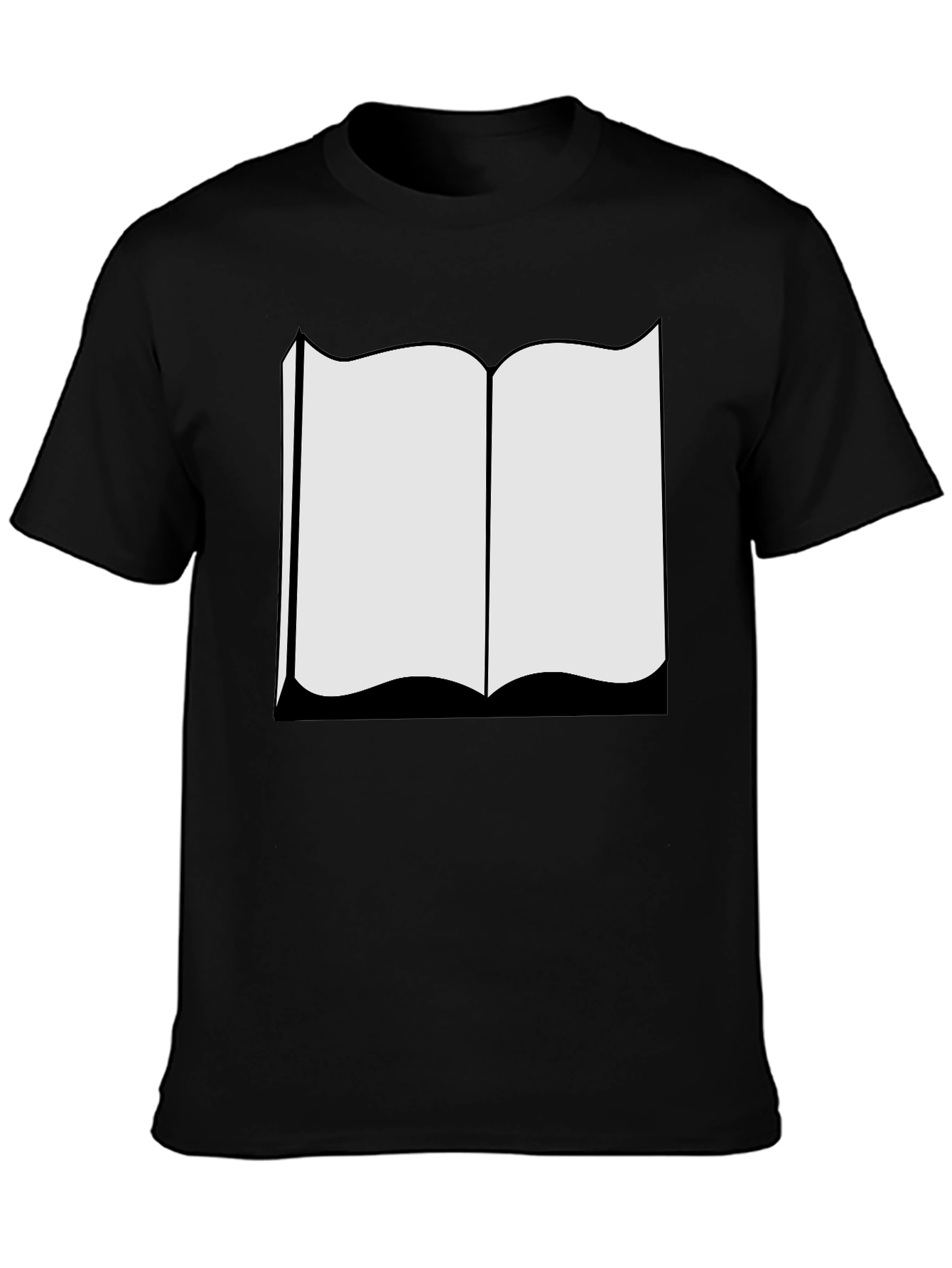 Camiseta Negra con Diseño de Libro Abierto