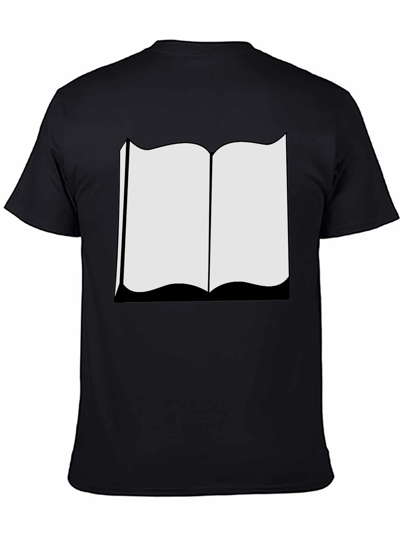 Camiseta Negra con Diseño de Libro Abierto