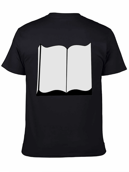 Camiseta Negra con Diseño de Libro Abierto