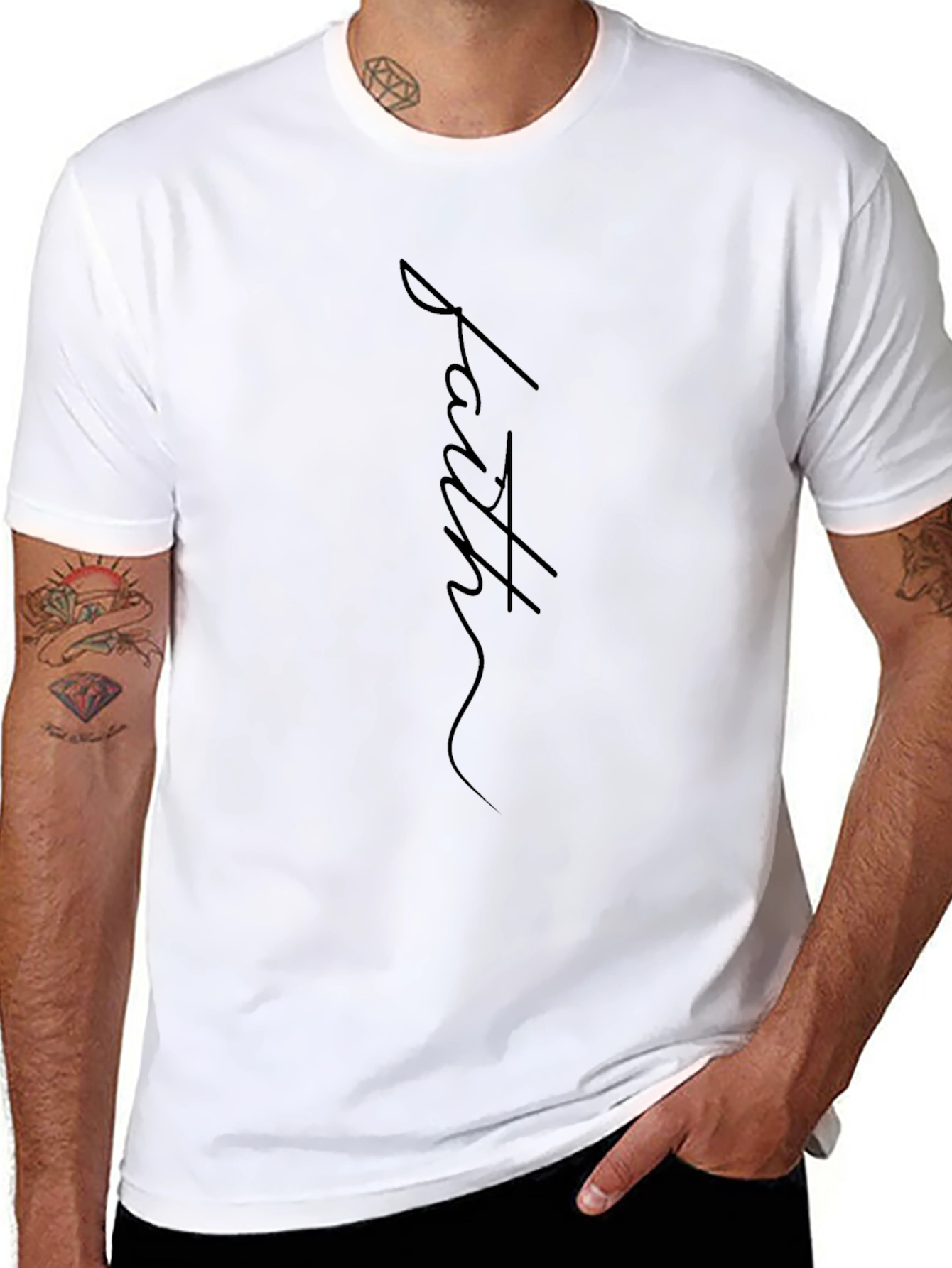 Camiseta Negra Fe para Hombre