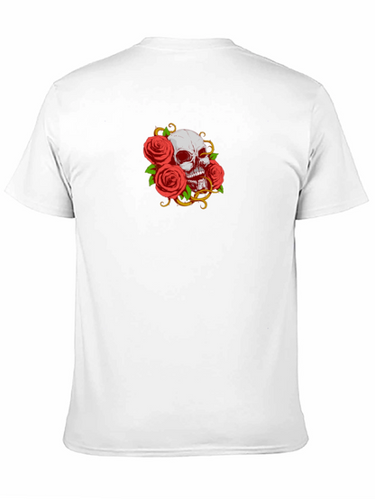 Camiseta Negra Calavera y Rosas