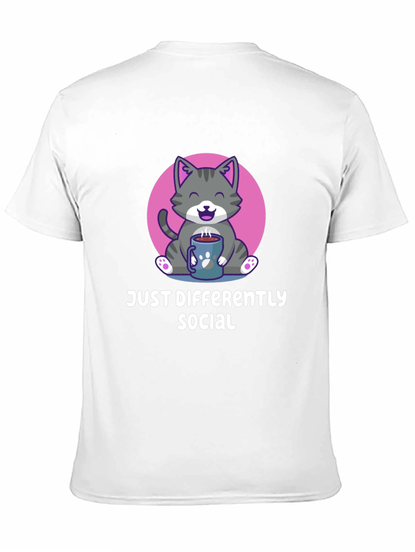 Camiseta Negra Social Diferente con Gato Adorable