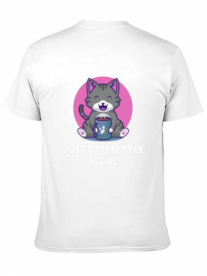 Camiseta Negra Social Diferente con Gato Adorable