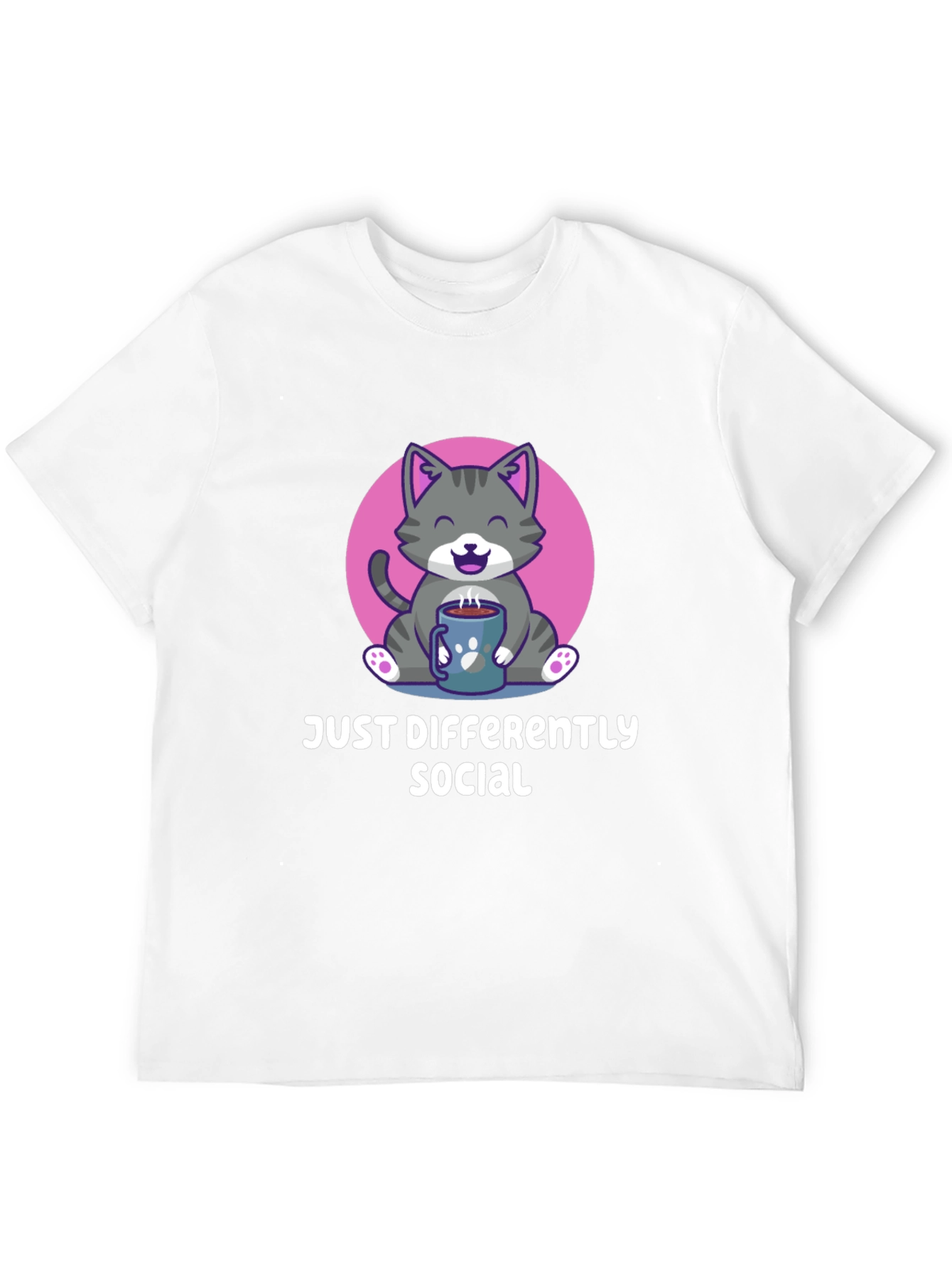 Camiseta Negra Social Diferente con Gato Adorable