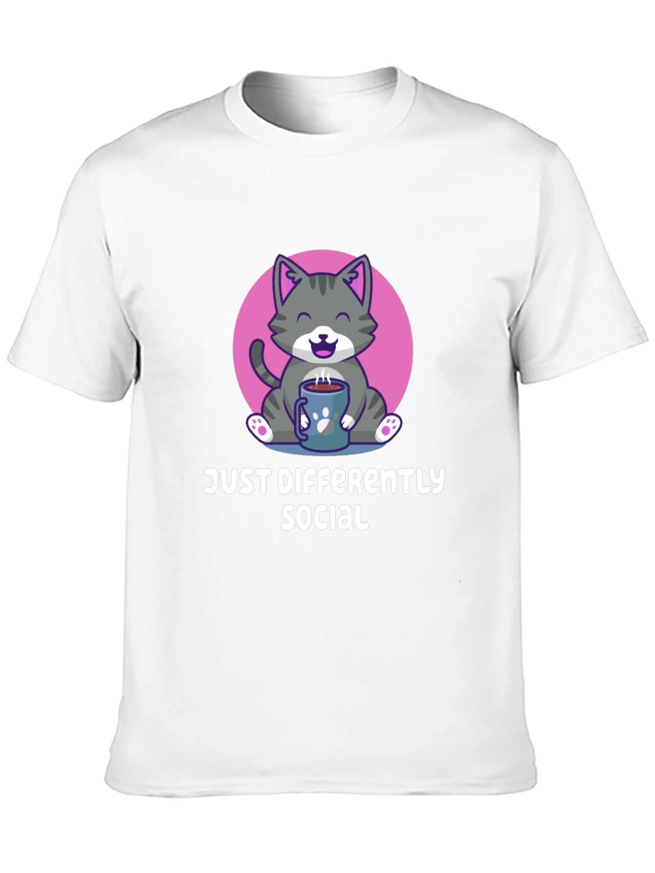 Camiseta Negra Social Diferente con Gato Adorable