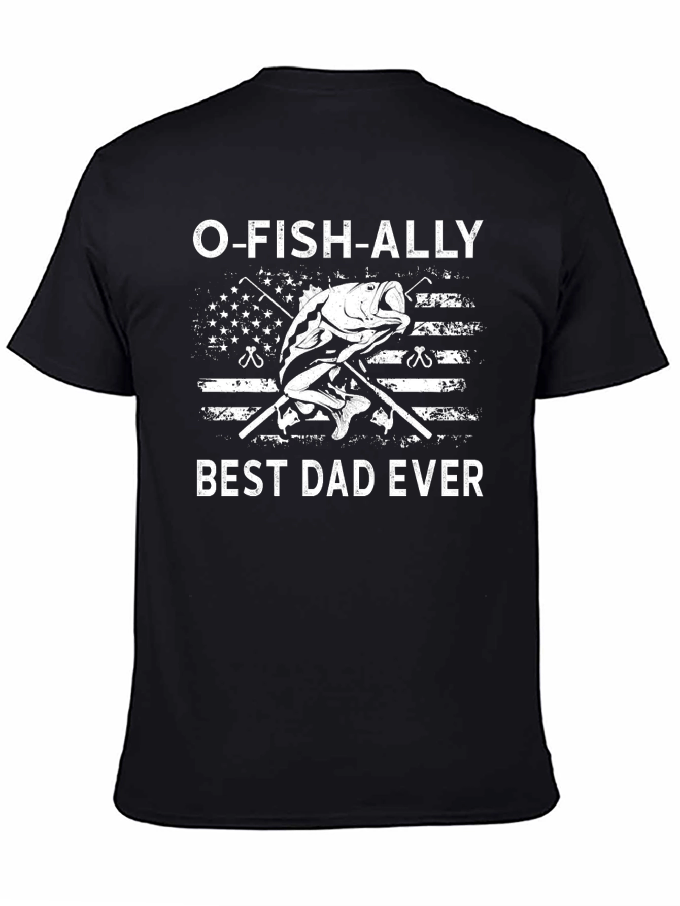Camiseta Negra O-FISH-ALLY Best Dad Ever
