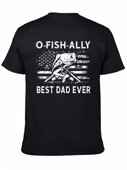 Camiseta Negra O-FISH-ALLY Best Dad Ever