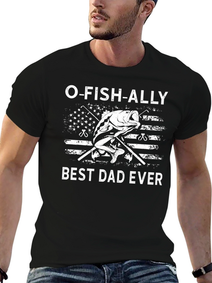 Camiseta Negra O-FISH-ALLY Best Dad Ever