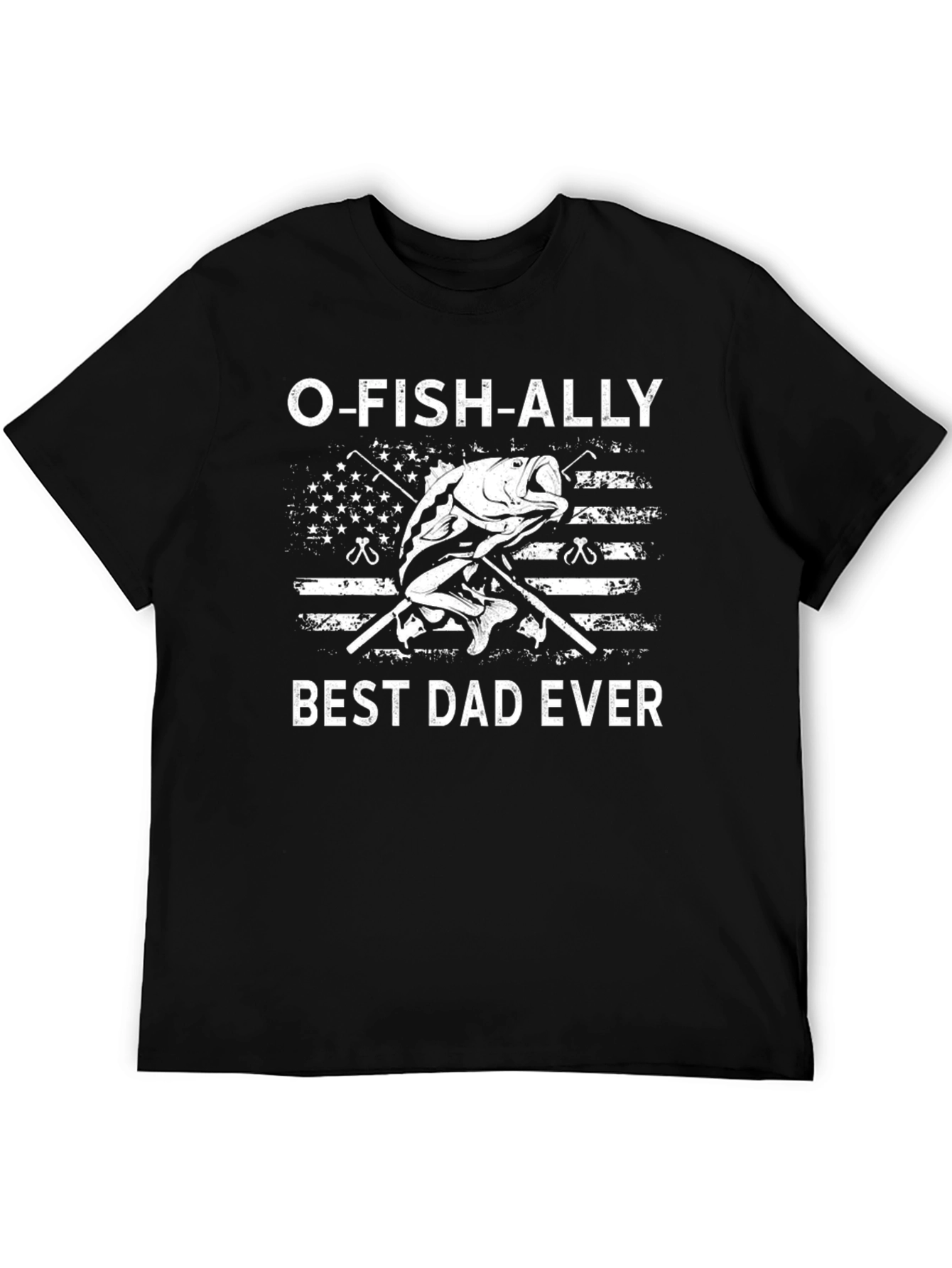 Camiseta Negra O-FISH-ALLY Best Dad Ever