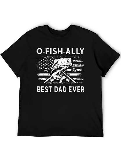 Camiseta Negra O-FISH-ALLY Best Dad Ever