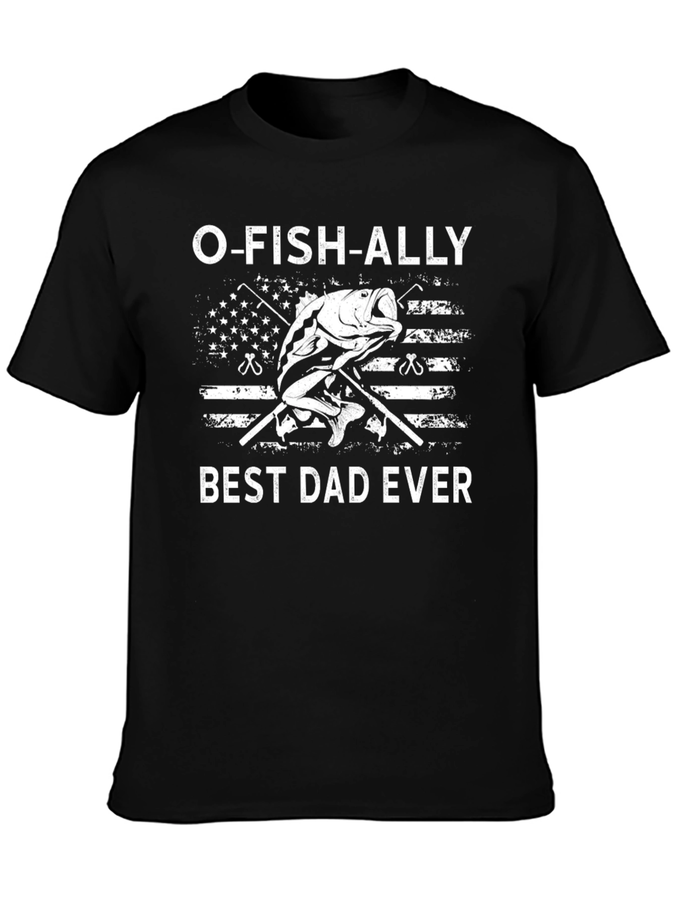 Camiseta Negra O-FISH-ALLY Best Dad Ever