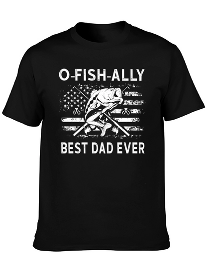 Camiseta Negra O-FISH-ALLY Best Dad Ever