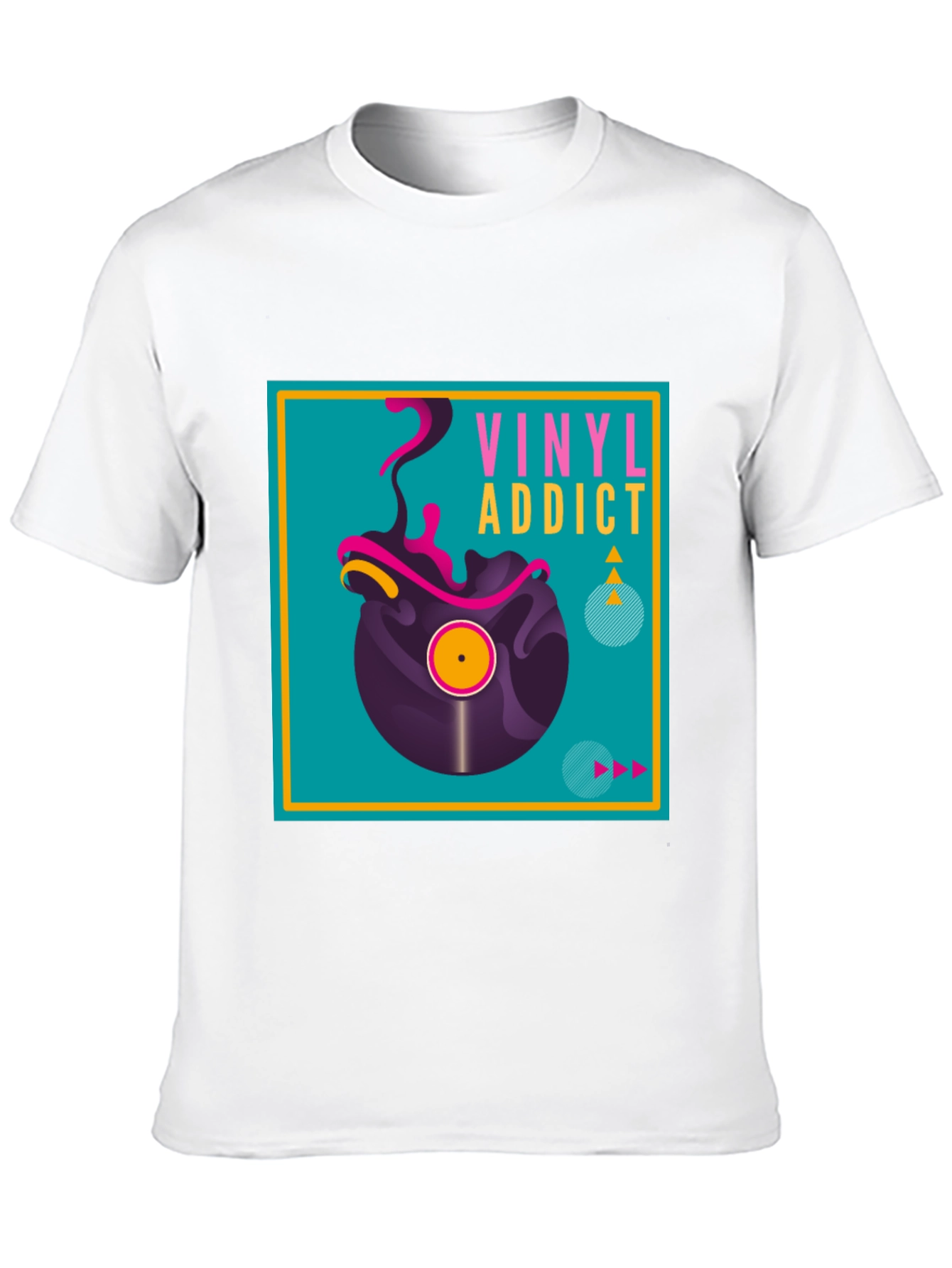 Camiseta Negra Vinyl Addict para Amantes de la Música
