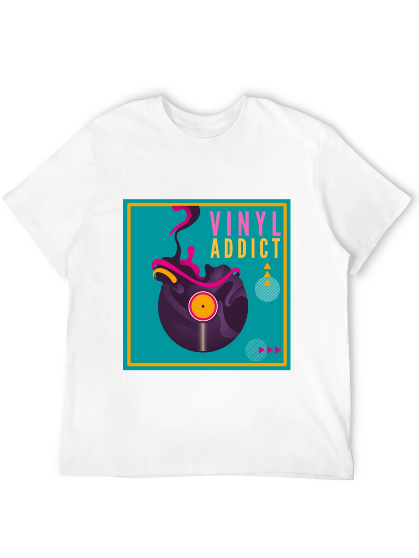 Camiseta Negra Vinyl Addict para Amantes de la Música