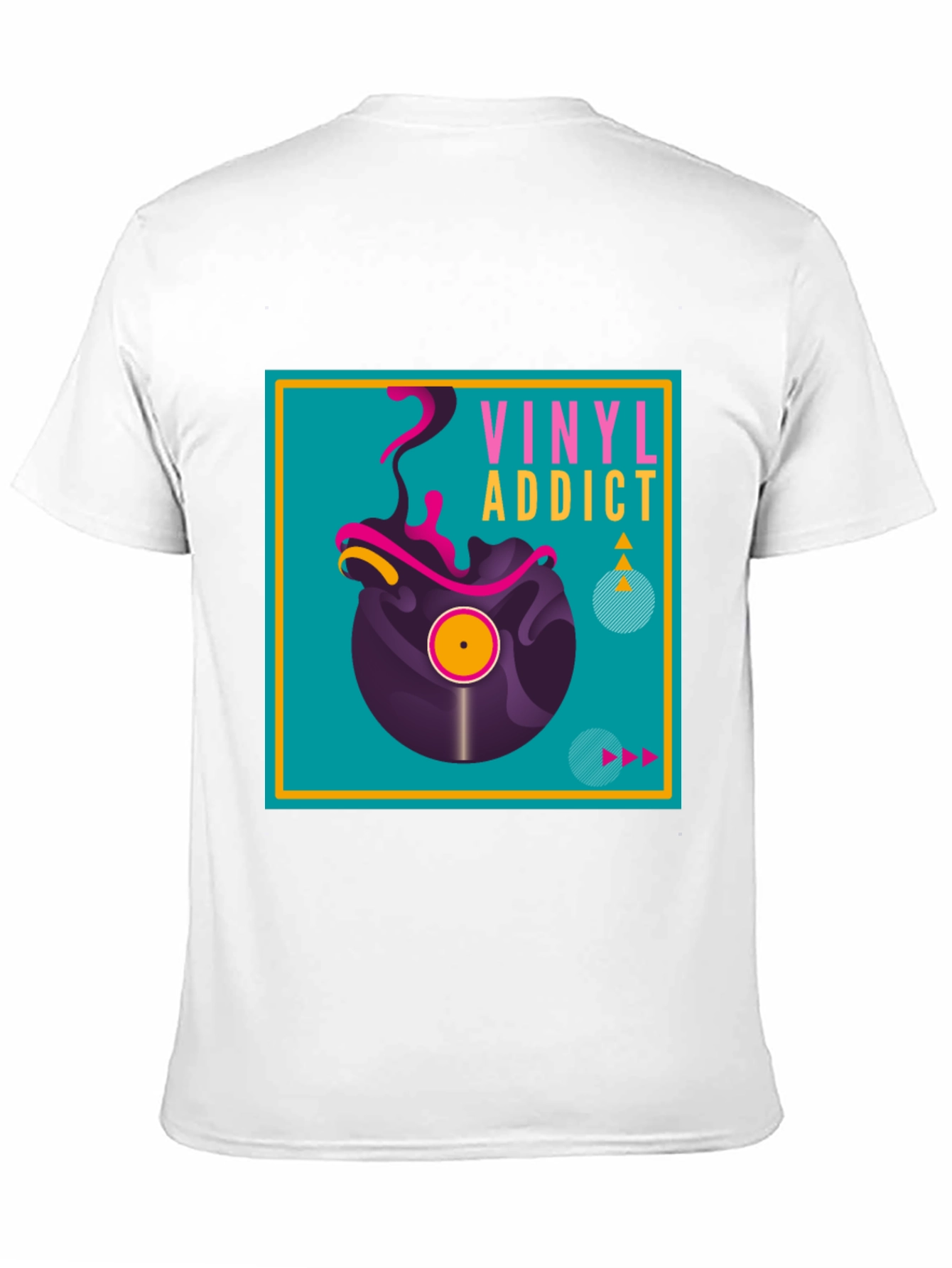 Camiseta Negra Vinyl Addict para Amantes de la Música