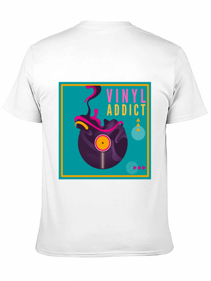 Camiseta Negra Vinyl Addict para Amantes de la Música