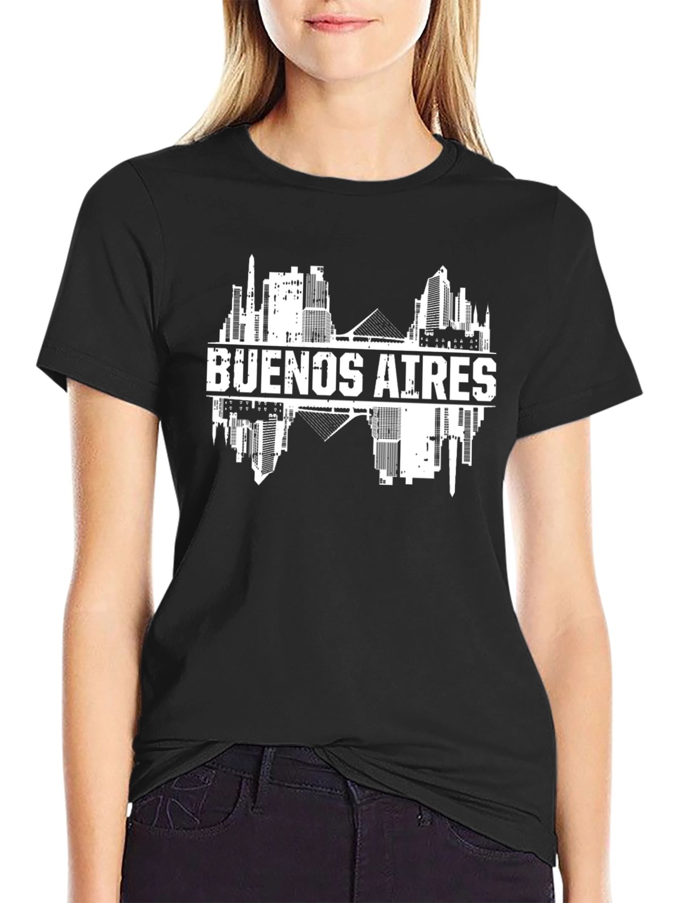 Camiseta Negra Buenos Aires Skyline