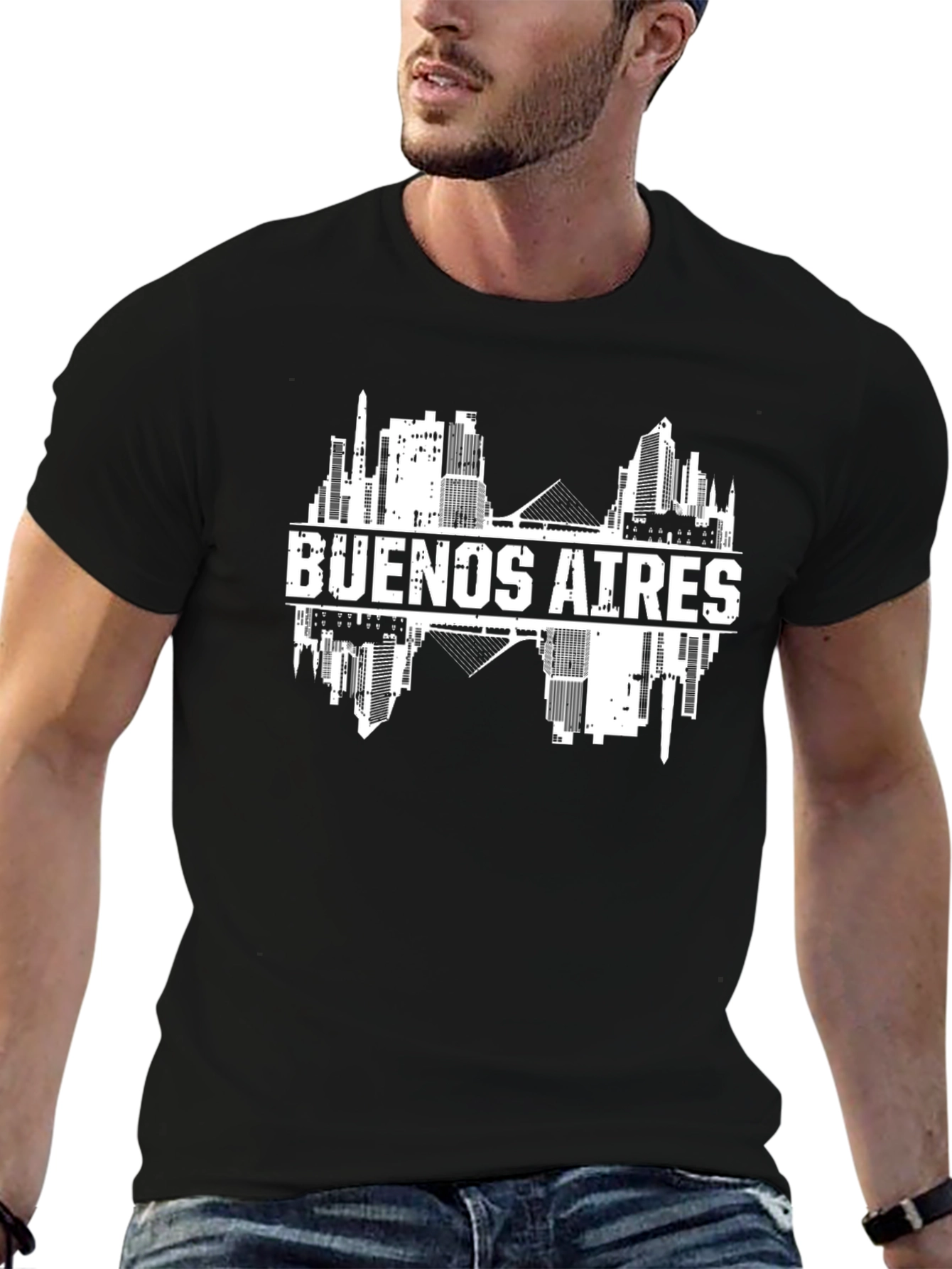 Camiseta Negra Buenos Aires Skyline
