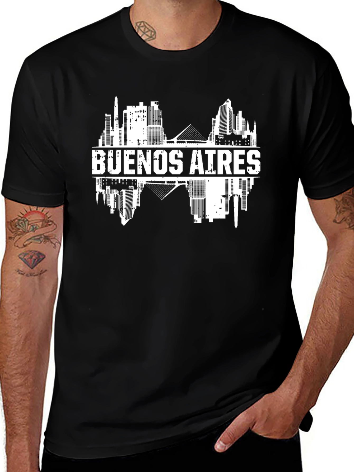 Camiseta Negra Buenos Aires Skyline