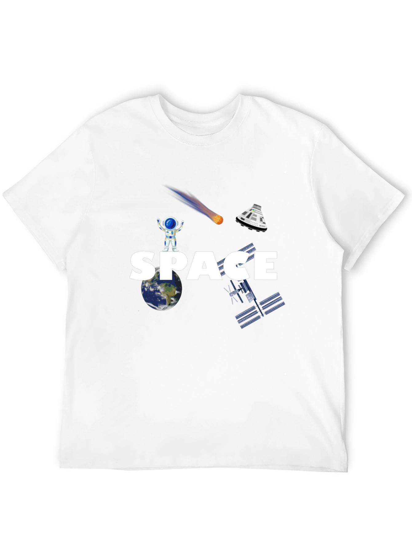 Camiseta Negra Espacio Astronauta Unisex