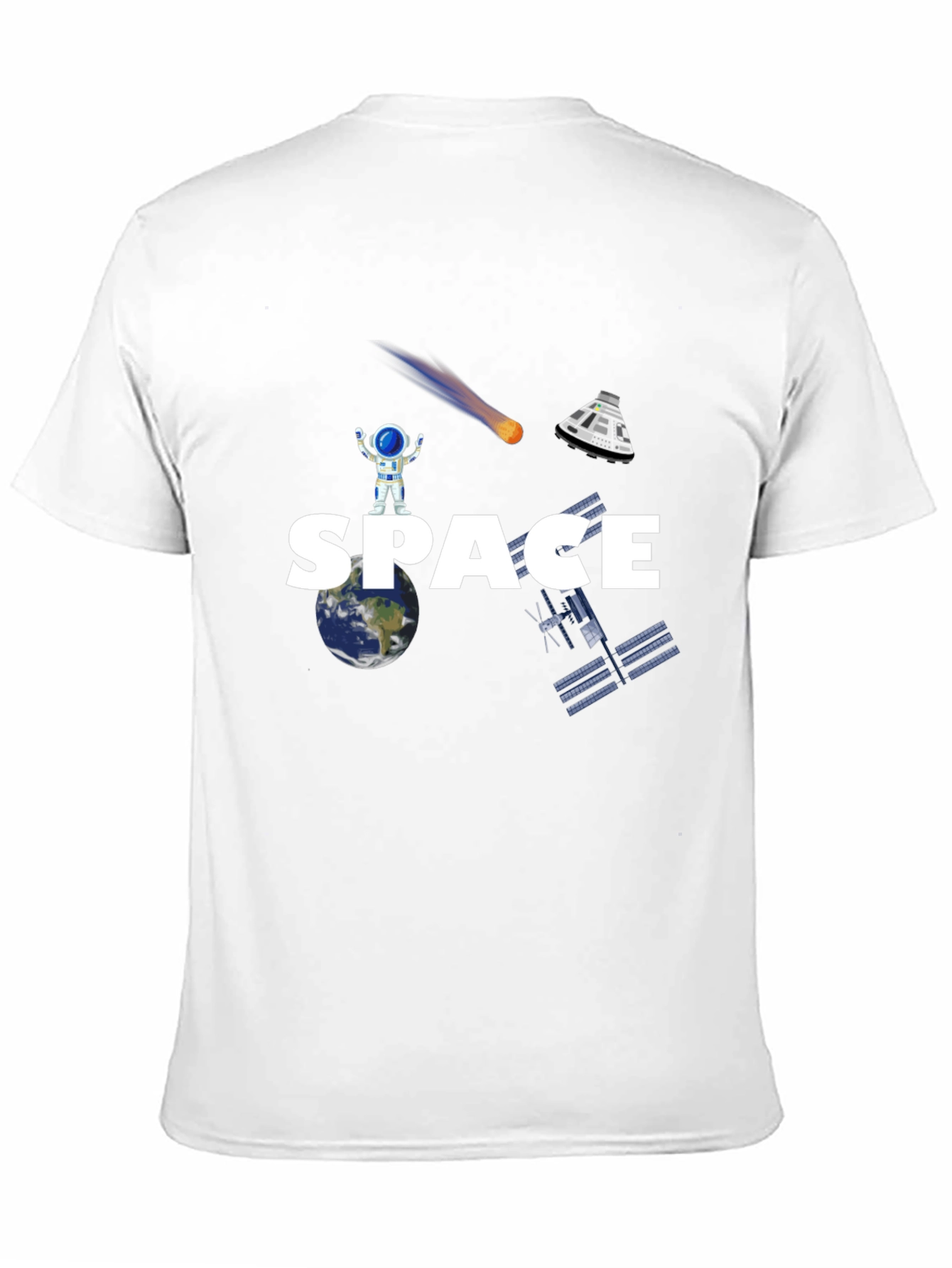 Camiseta Negra Espacio Astronauta Unisex