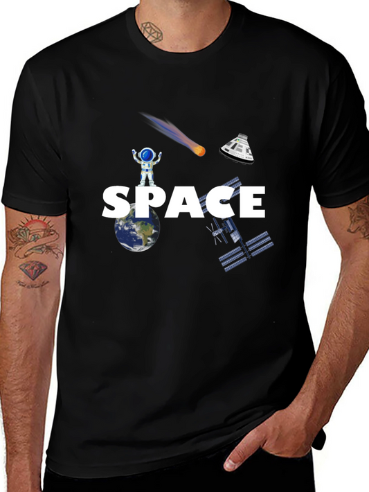 Camiseta Negra Espacio Astronauta Unisex