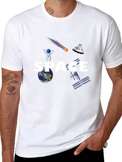 Camiseta Negra Espacio Astronauta Unisex