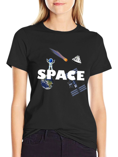 Camiseta Negra Espacio Astronauta Unisex