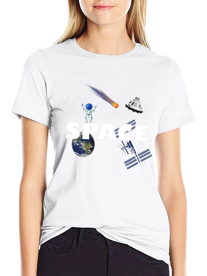 Camiseta Negra Espacio Astronauta Unisex