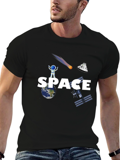 Camiseta Negra Espacio Astronauta Unisex