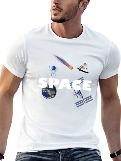 Camiseta Negra Espacio Astronauta Unisex