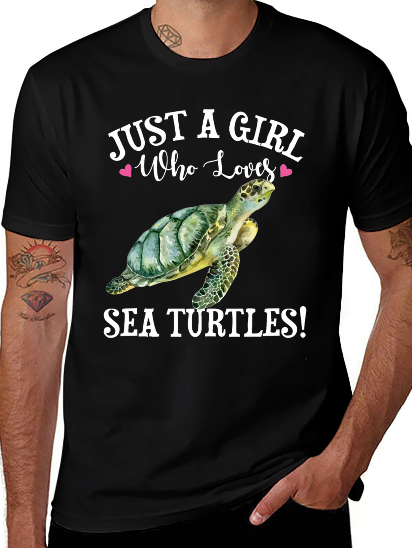 Camiseta Negra Amo Tortugas Marinas