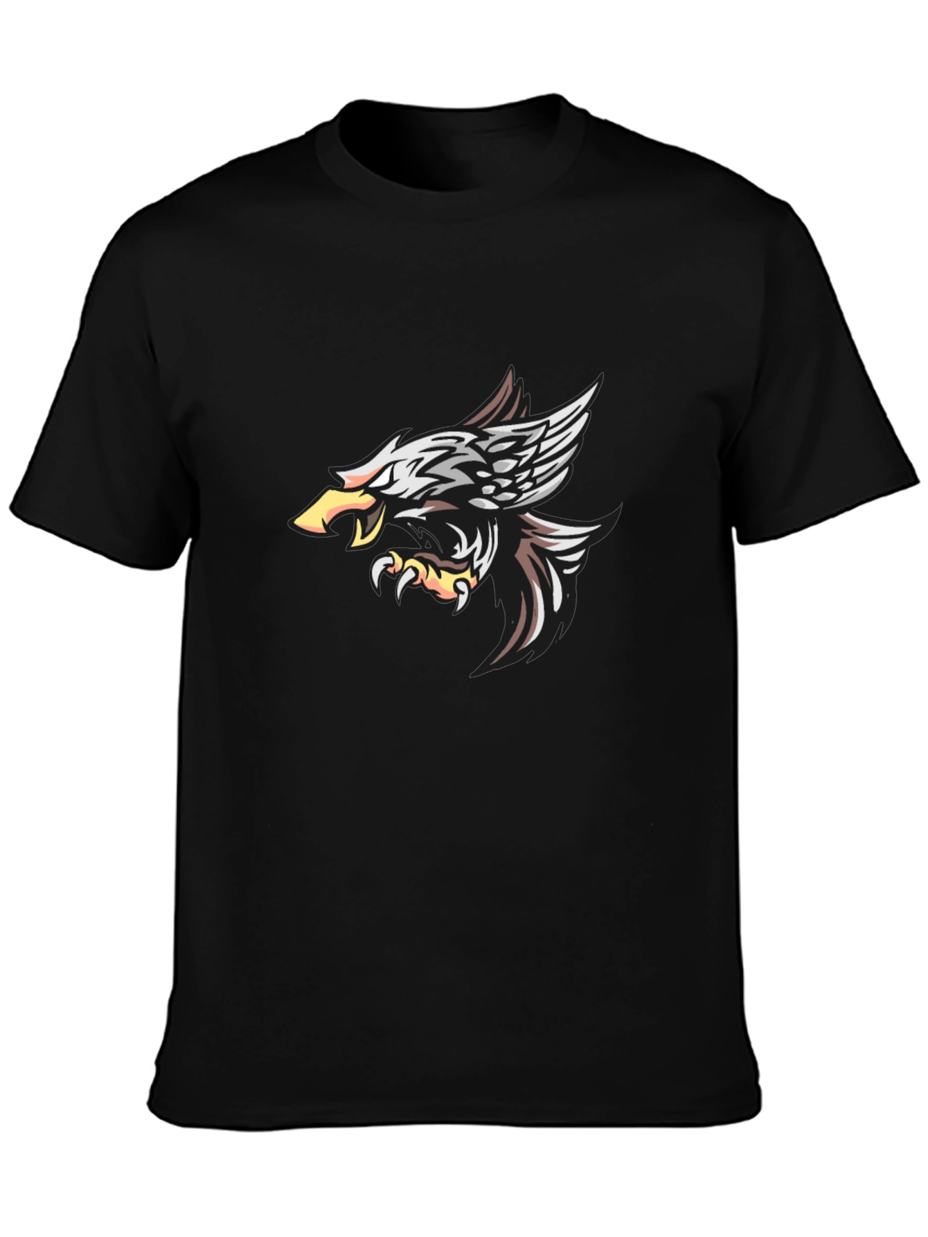 Camiseta Negra con Diseño de Águila Impresionante