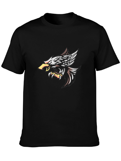 Camiseta Negra con Diseño de Águila Impresionante