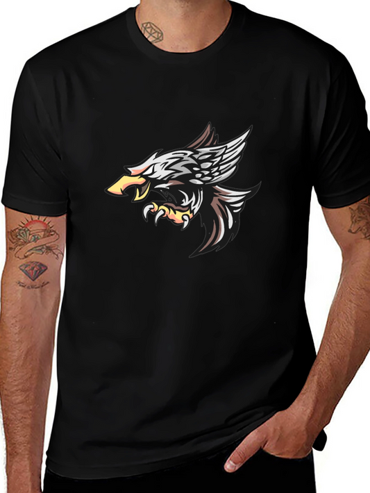 Camiseta Negra con Diseño de Águila Impresionante