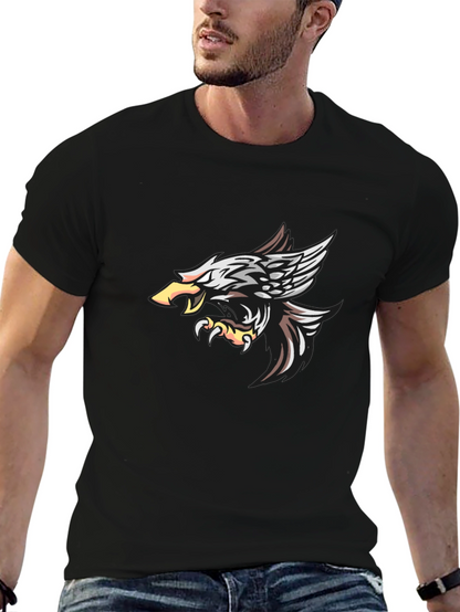 Camiseta Negra con Diseño de Águila Impresionante