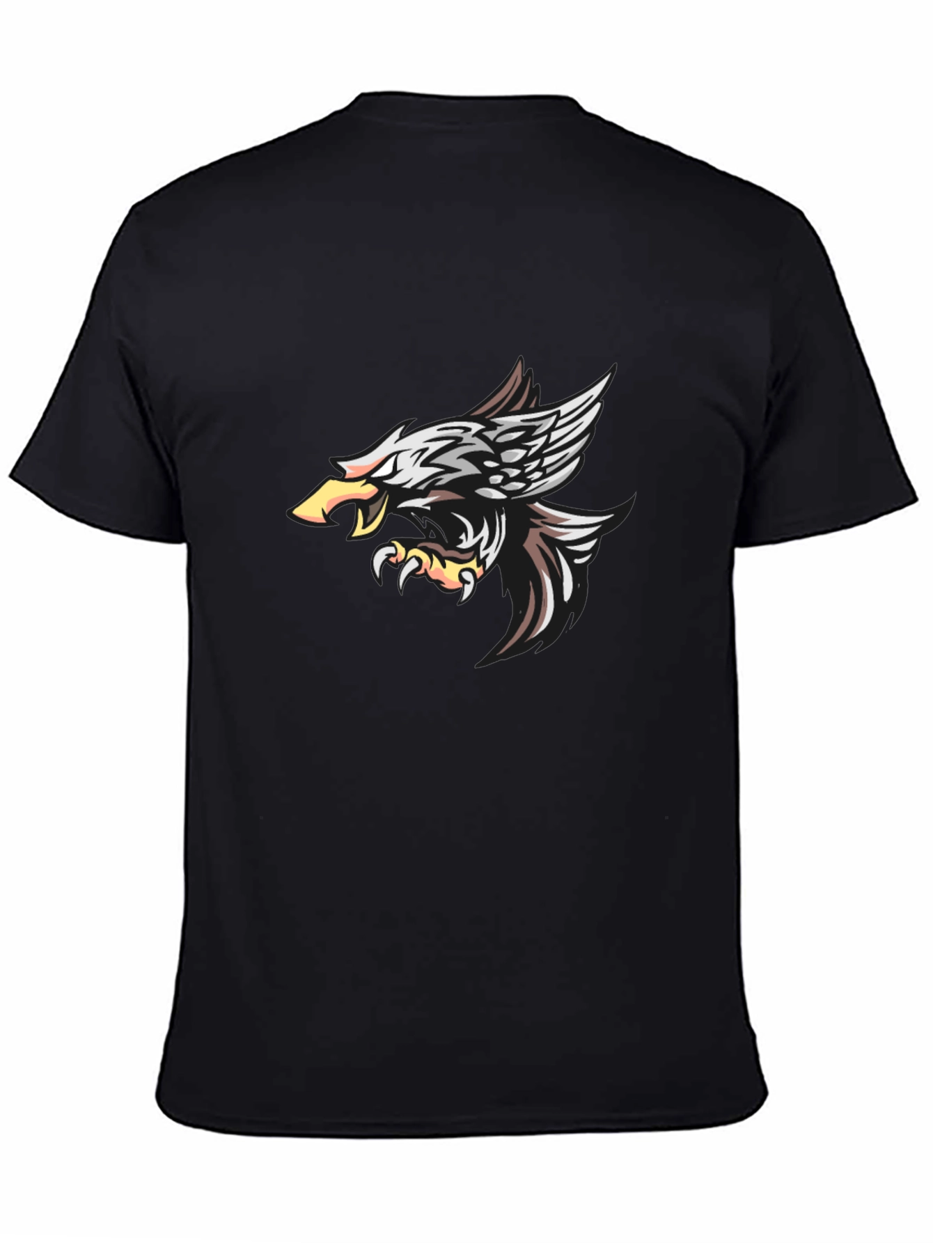 Camiseta Negra con Diseño de Águila Impresionante