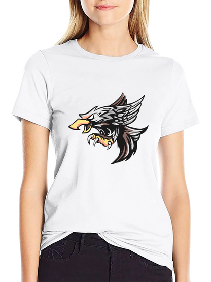 Camiseta Negra con Diseño de Águila Impresionante