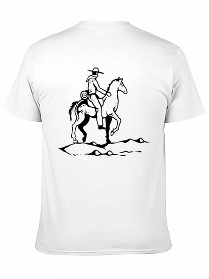 Camiseta Negra con Diseño Vaquero a Caballo